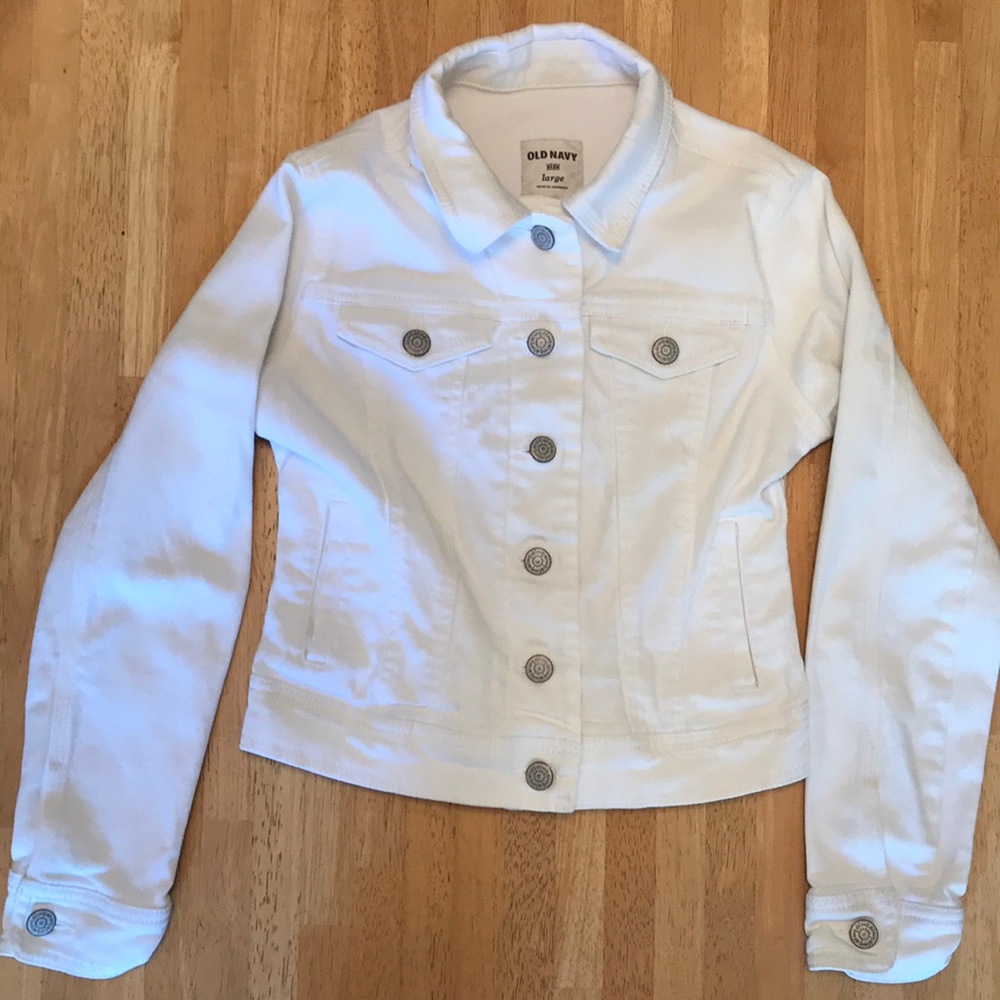 Old Navy White Jean Jacket with pockets